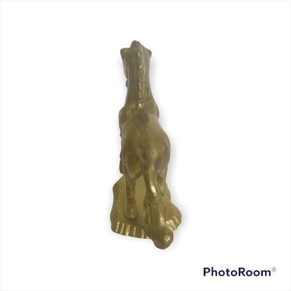 100% Solid Brass Vintage Unicorn 4.5 Inch Figure Statue Paperweight With Tarnish - Picture 3 of 11